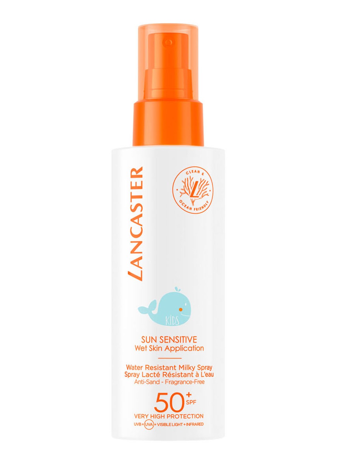 Lancaster Sun Sensitive Kids Water Resistant Milky Spray SPF 50 - kids zonnebrandspray - voorkant undefined