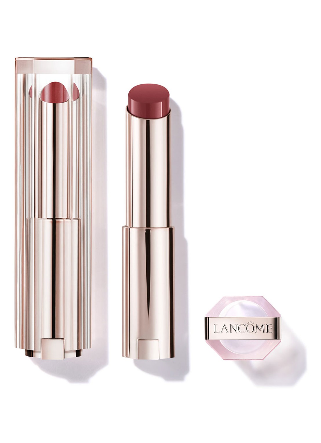Lancôme Lip Idôle Squalane-12 Butterglow™ - getinte lipbalsem - voorkant 50 sheiks rosy nude