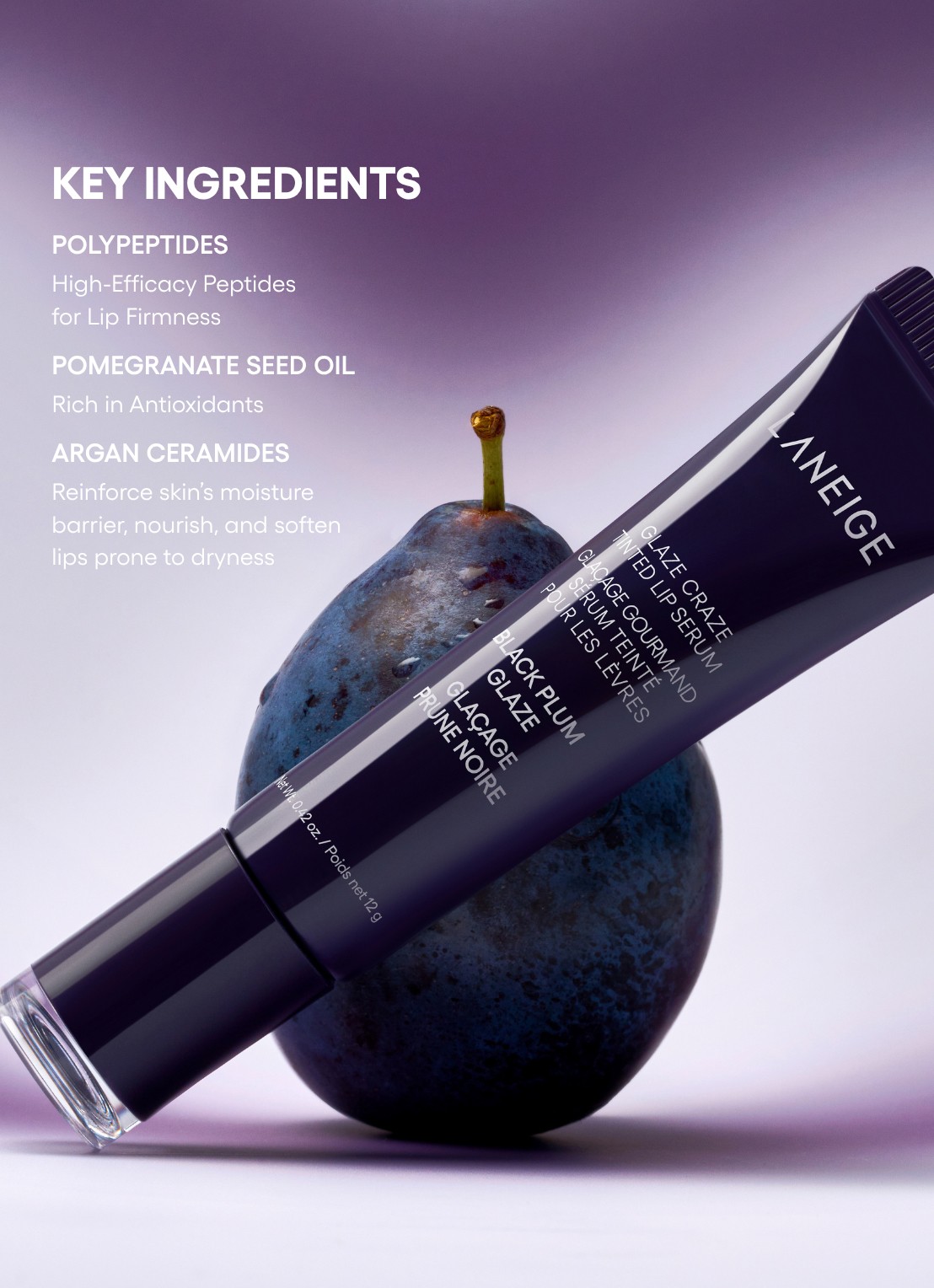 Laneige Glaze Craze Tinted Lip Serum - lipbalsem - detail 7 black plum glaze
