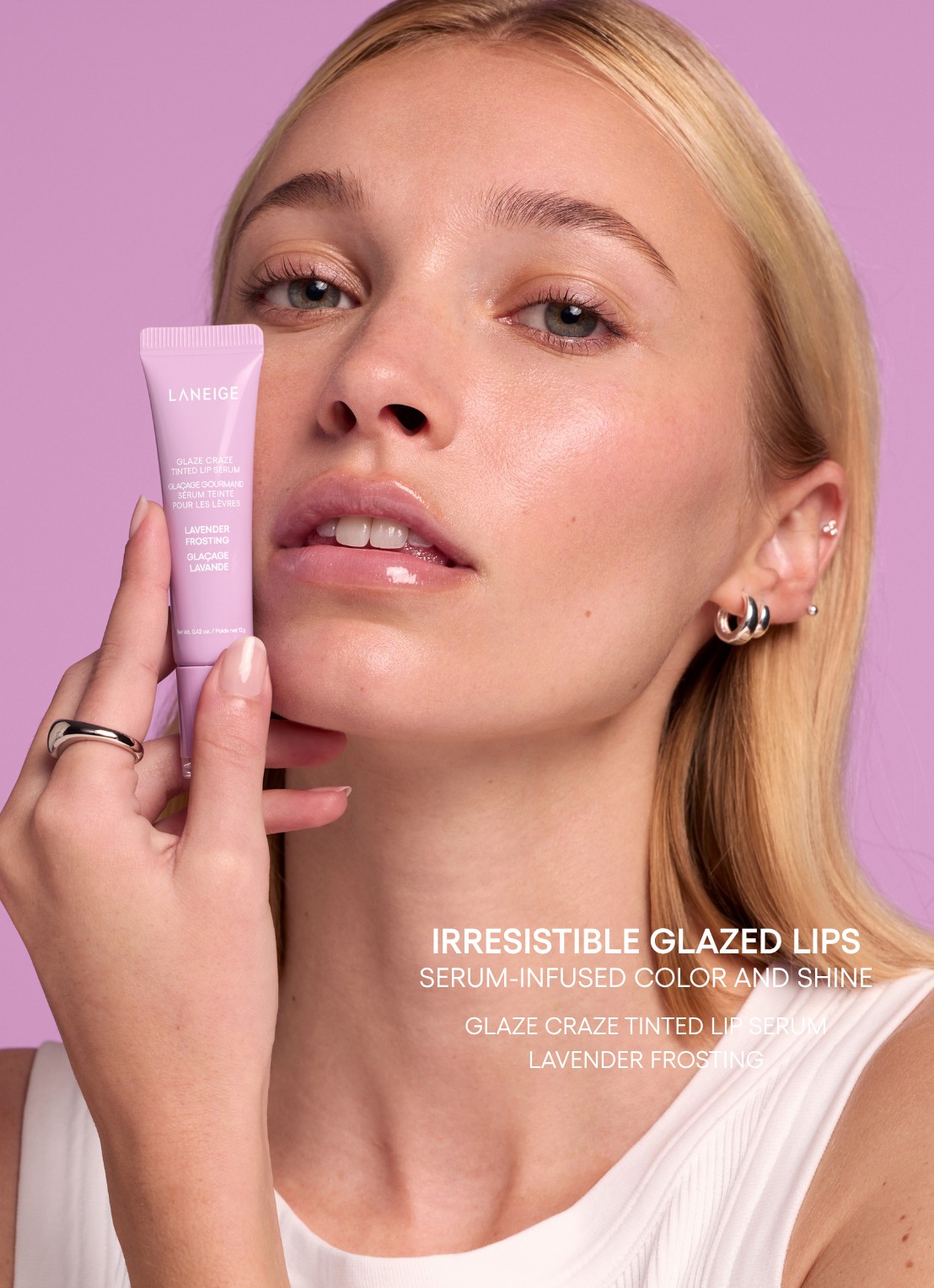 Laneige Glaze Craze Tinted Lip Serum - lipbalsem - detail 4 lavender frosting