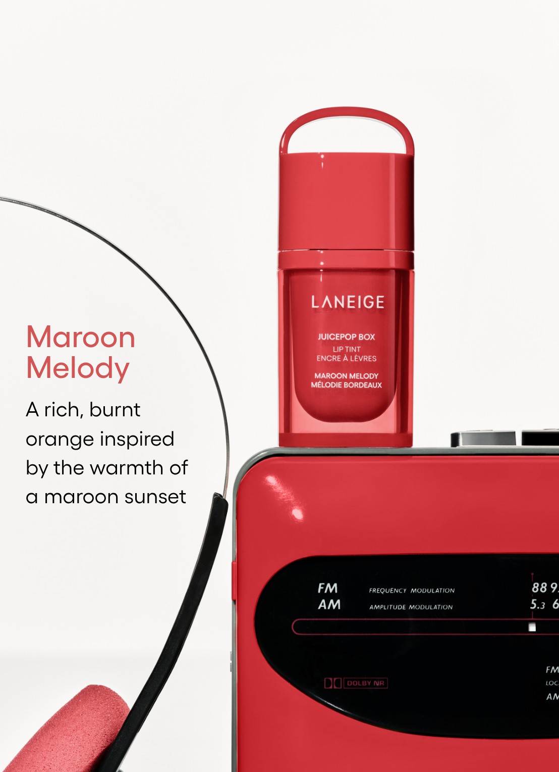 Laneige Juicepop Box Lip Tint - vloeibare lipstick - detail 5 maroon melody