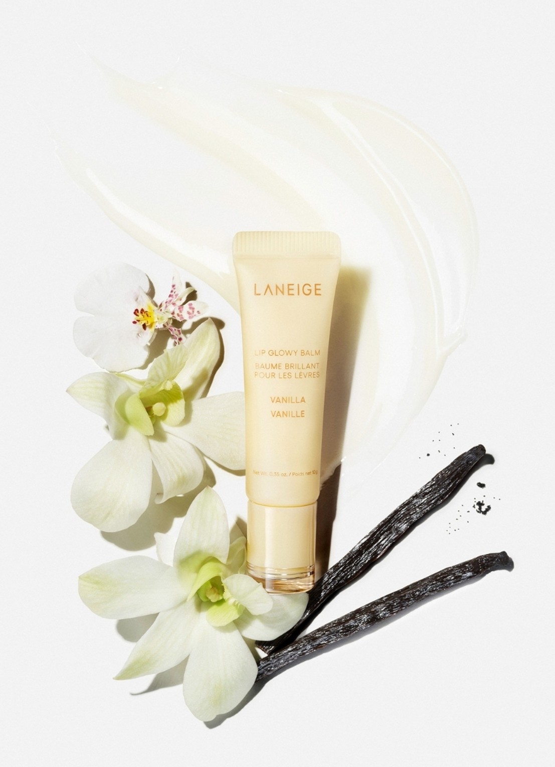 Laneige Lip Glowy Balm - lipbalsem - detail 3 vanilla