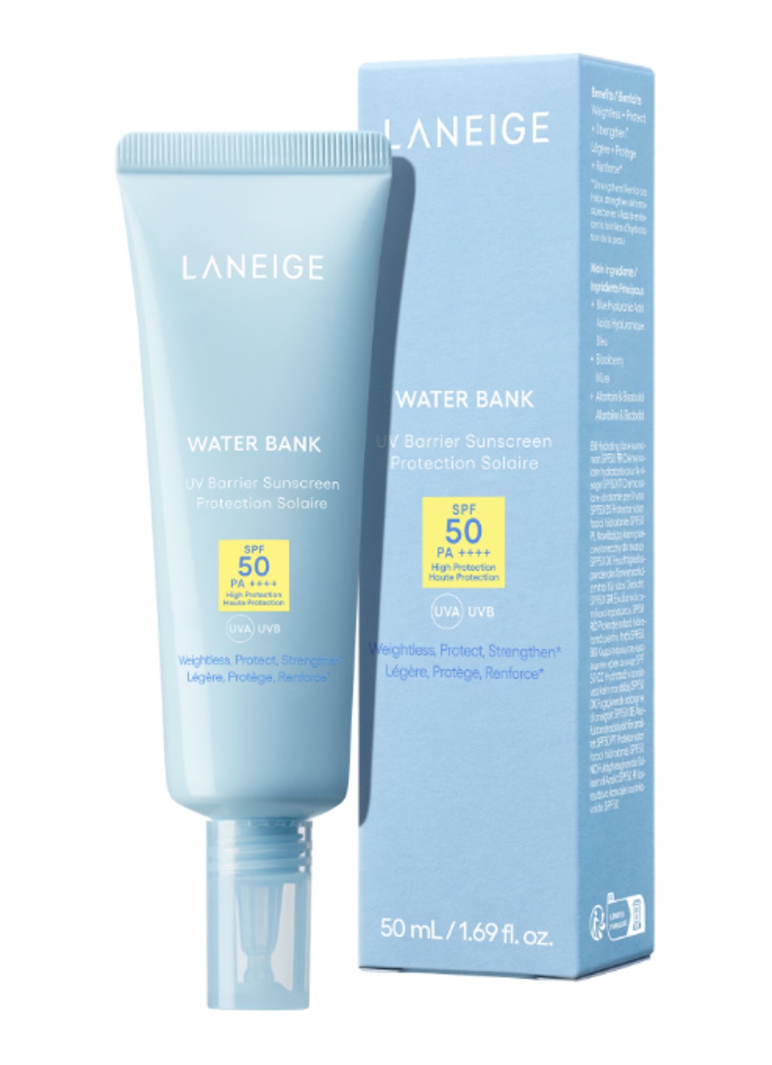 Laneige Water Bank UV Sunscreen SPF50+  - zonnebrand voor het gezicht - voorkant 7 undefined