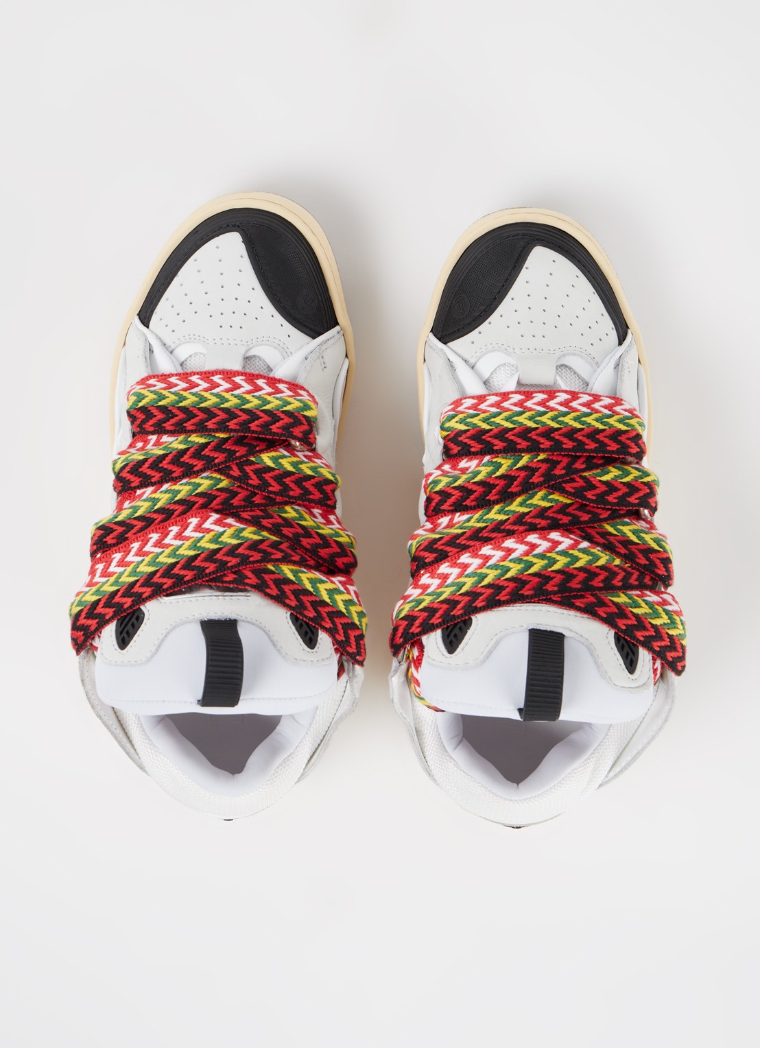 Lanvin Curb sneaker met leren details - detail 5 wit