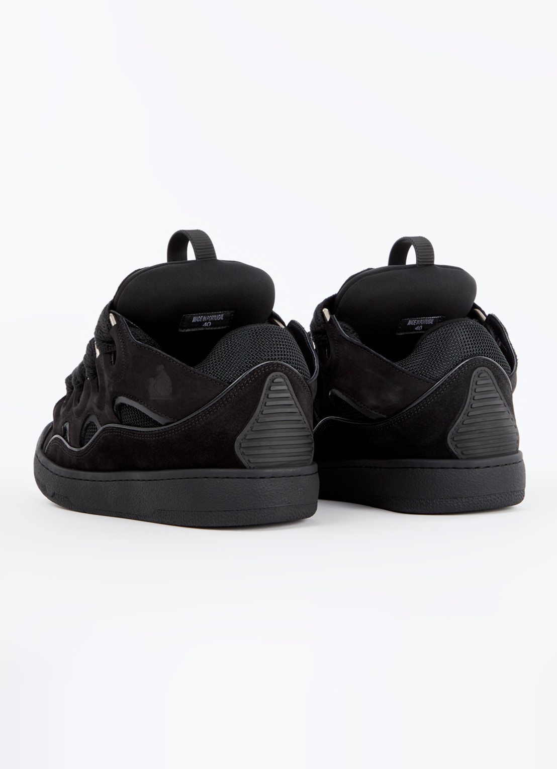 Lanvin Curb sneaker van kalfsleer met mesh details - achterkant 7 zwart