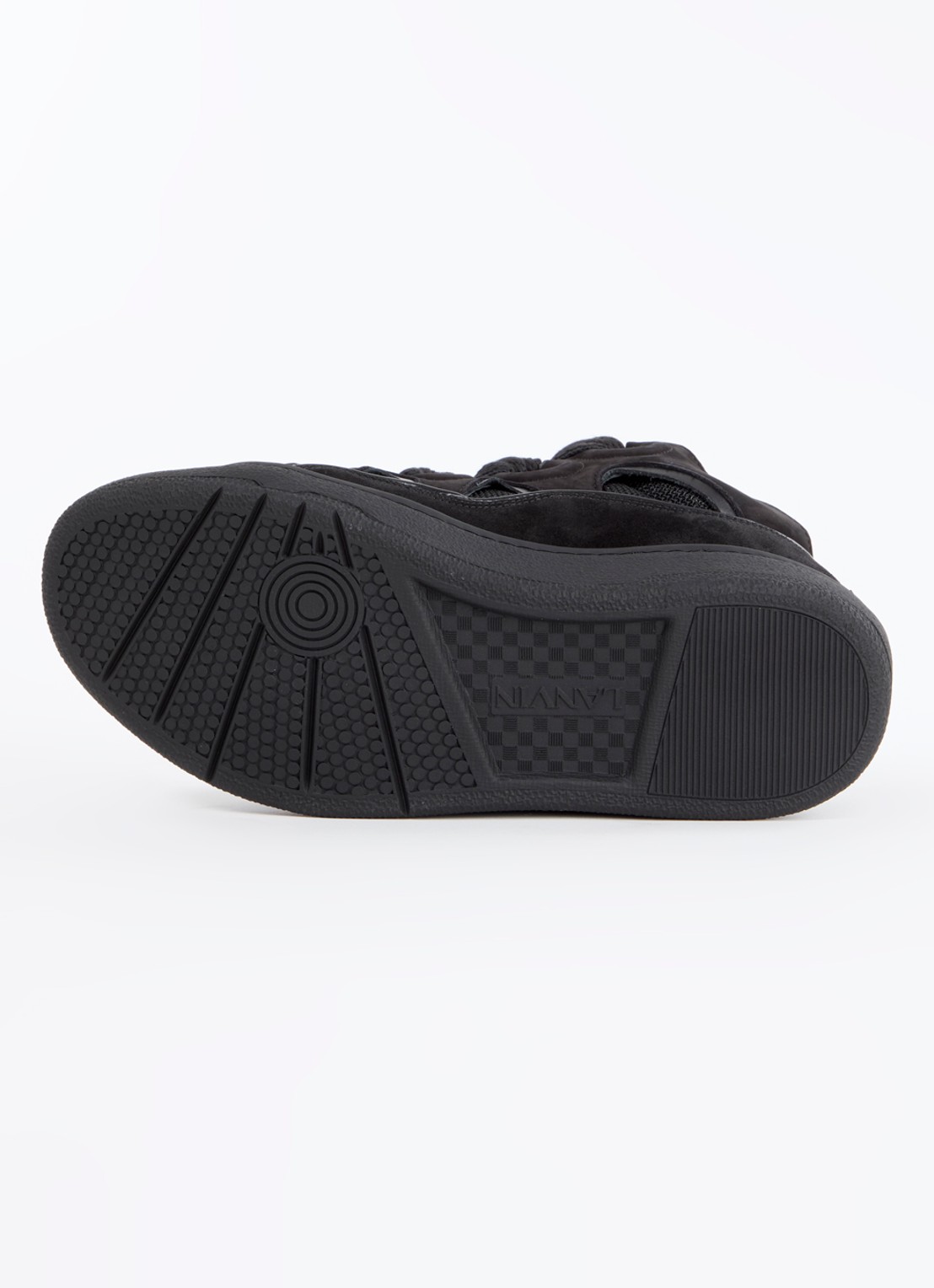 Lanvin Curb sneaker van kalfsleer met mesh details - detail 3 zwart