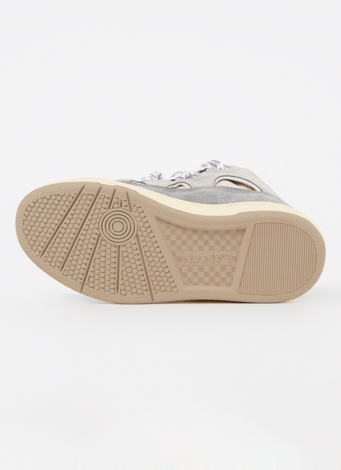 Lanvin Curb sneaker van kalfsleer met suède details  - detail 5 grijs