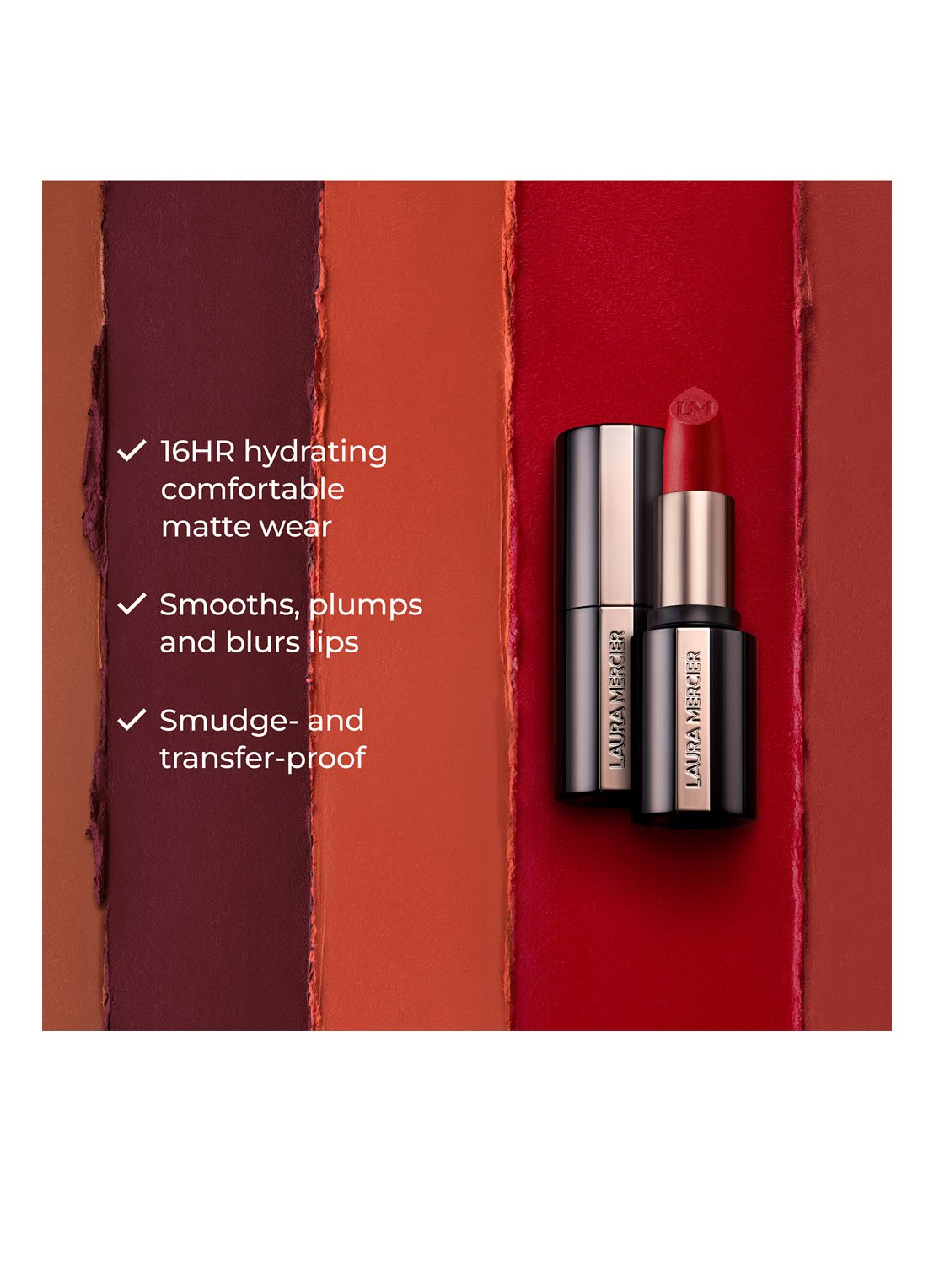 Laura Mercier Caviar Smoothing Matte Lipstick Refill - navulling - detail 5 520 scarlet velvet 