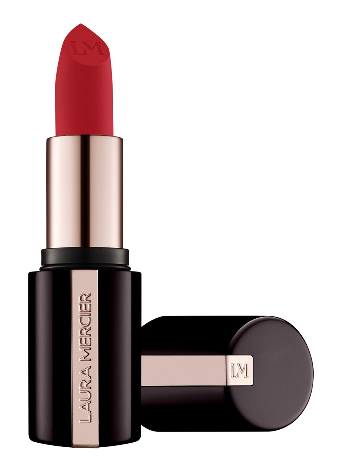 Laura Mercier Caviar Smoothing Matte Lipstick - voorkant 6 520 scarlet velvet