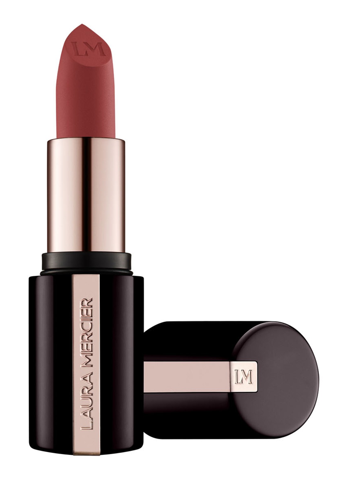Laura Mercier Caviar Smoothing Matte Lipstick - voorkant 6 680 rosewood silk