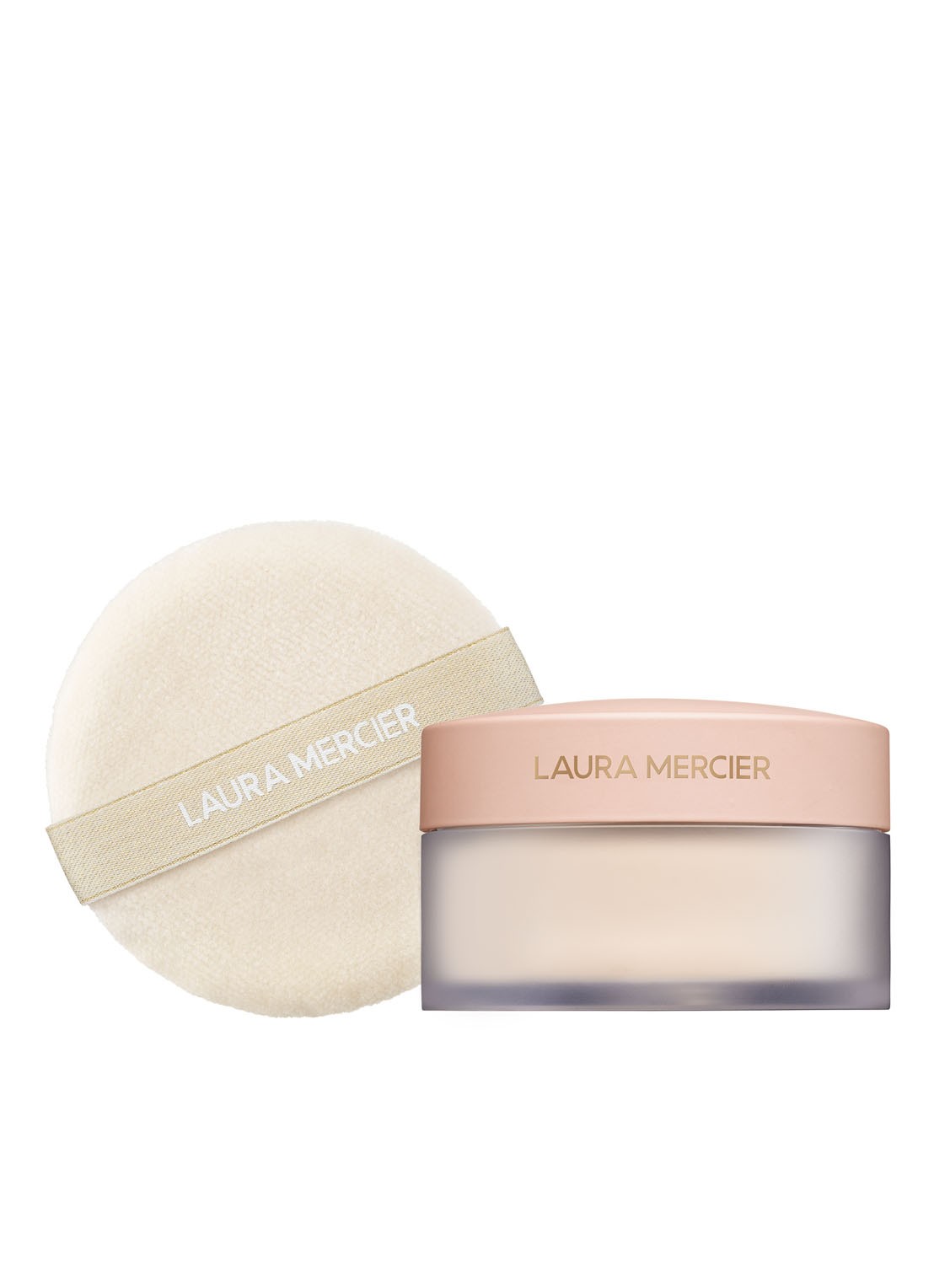 Laura Mercier Divinely Flawless Translucent Loose Setting Powder & Puff - Limited Edition losse poeder - voorkant translucent