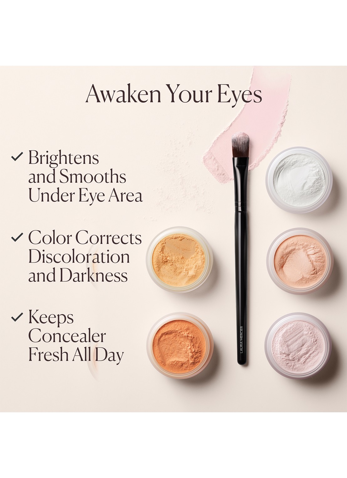 Laura Mercier Secret Brightening Under Eye Setting Powder - losse poeder - detail 6 rich peach