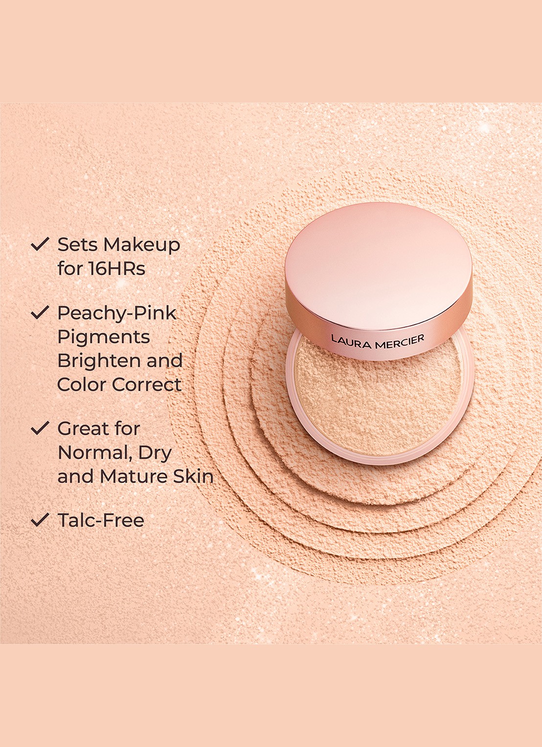 Laura Mercier Translucent Loose Talc-Free Setting Powder Ultra-Blur - losse poeder - detail 6 rose