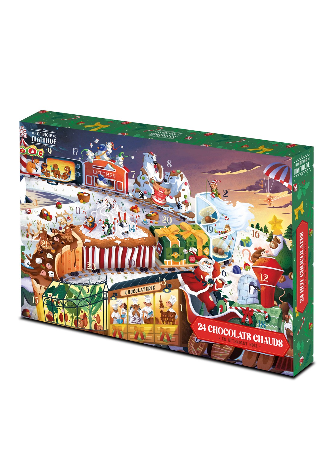 Le Comptoir de Mathilde Adventskalender met chocolade - 24 dagen - voorkant undefined