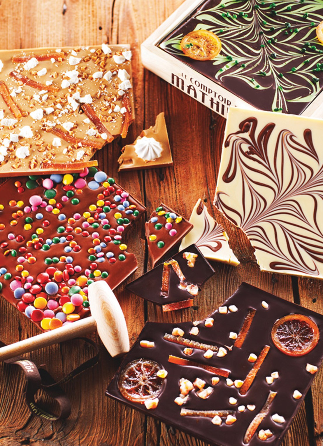 Le Comptoir de Mathilde Melk chocoladereep met gekleurde chocolade 350 gram - voorkant 2 undefined