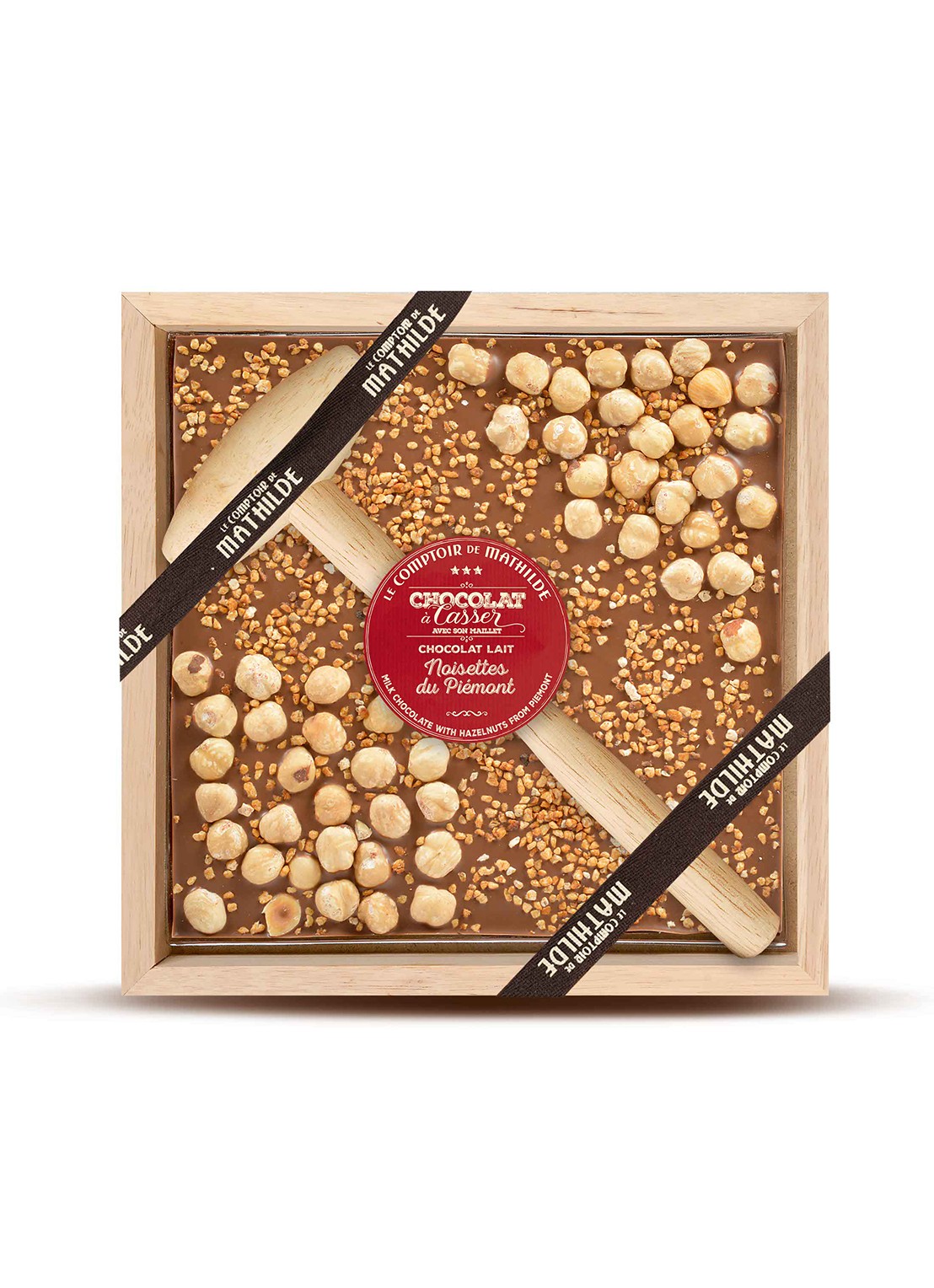 Le Comptoir de Mathilde Melk chocoladereep met hazelnoten 350 gram - voorkant undefined