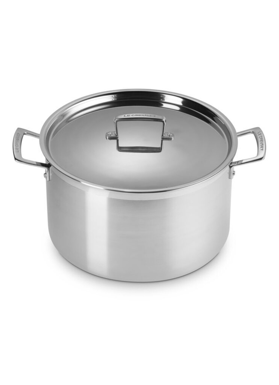 Le Creuset 3-ply kookpan met deksel 28 cm - voorkant 3 beige
