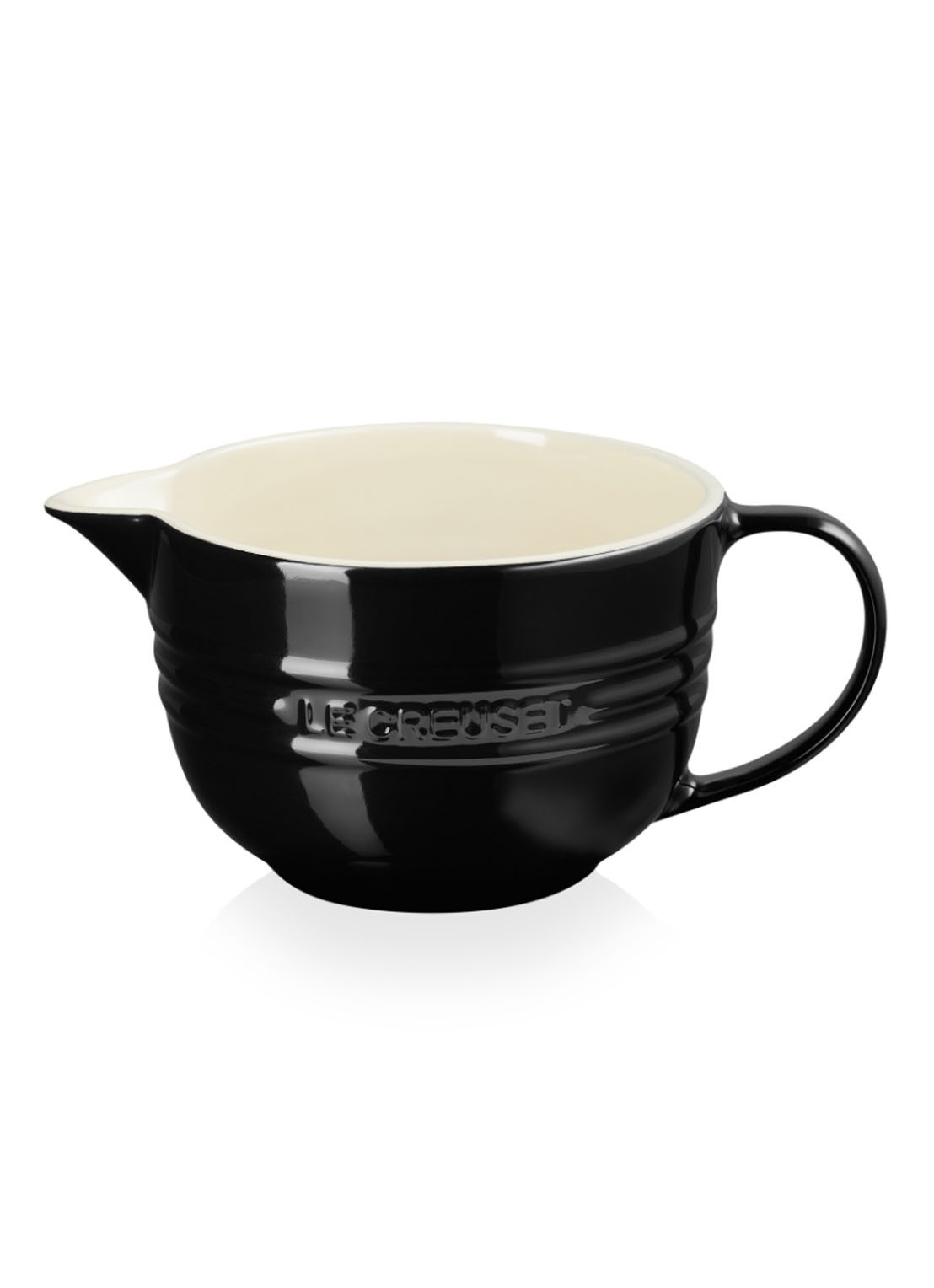Le Creuset Beslagkom van aardewerk 2 liter - voorkant ebbenzwart / zwart