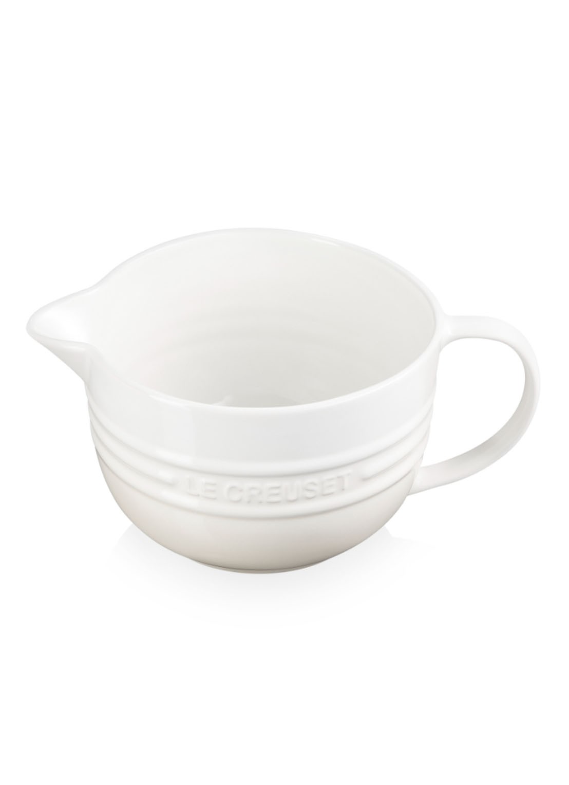 Le Creuset Beslagkom van aardewerk 2 liter - voorkant 5 meringue / beige