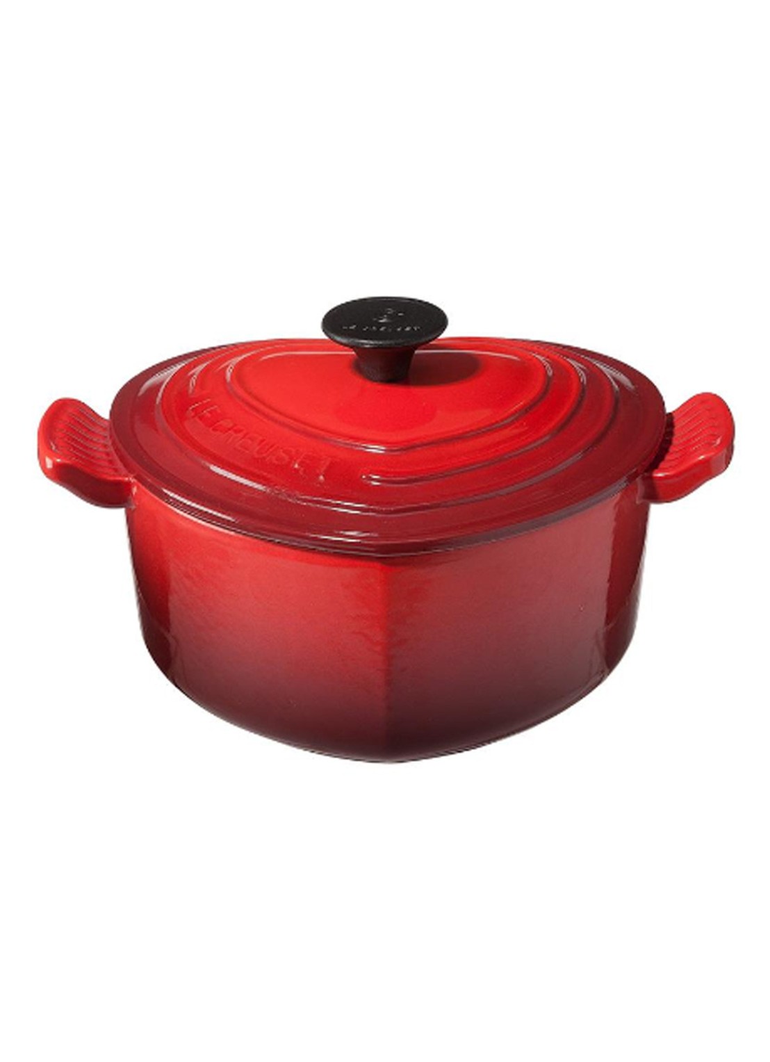 Le Creuset Braad/stoofpan in hartvorm - voorkant 2 rood