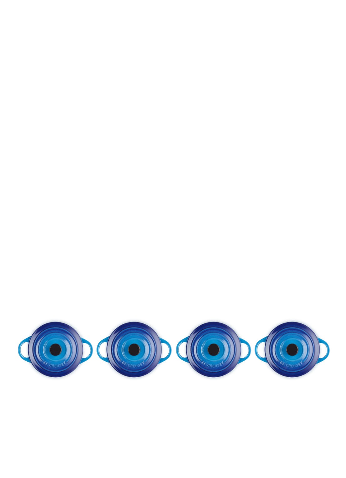 Le Creuset Braadpan ø 10 cm set van 4 - detail 3 azure / blauw