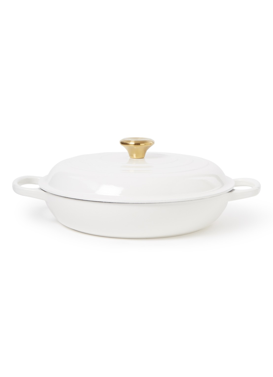 Le Creuset Campagnard braad-/stoofpan Ø30 cm - voorkant white / wit