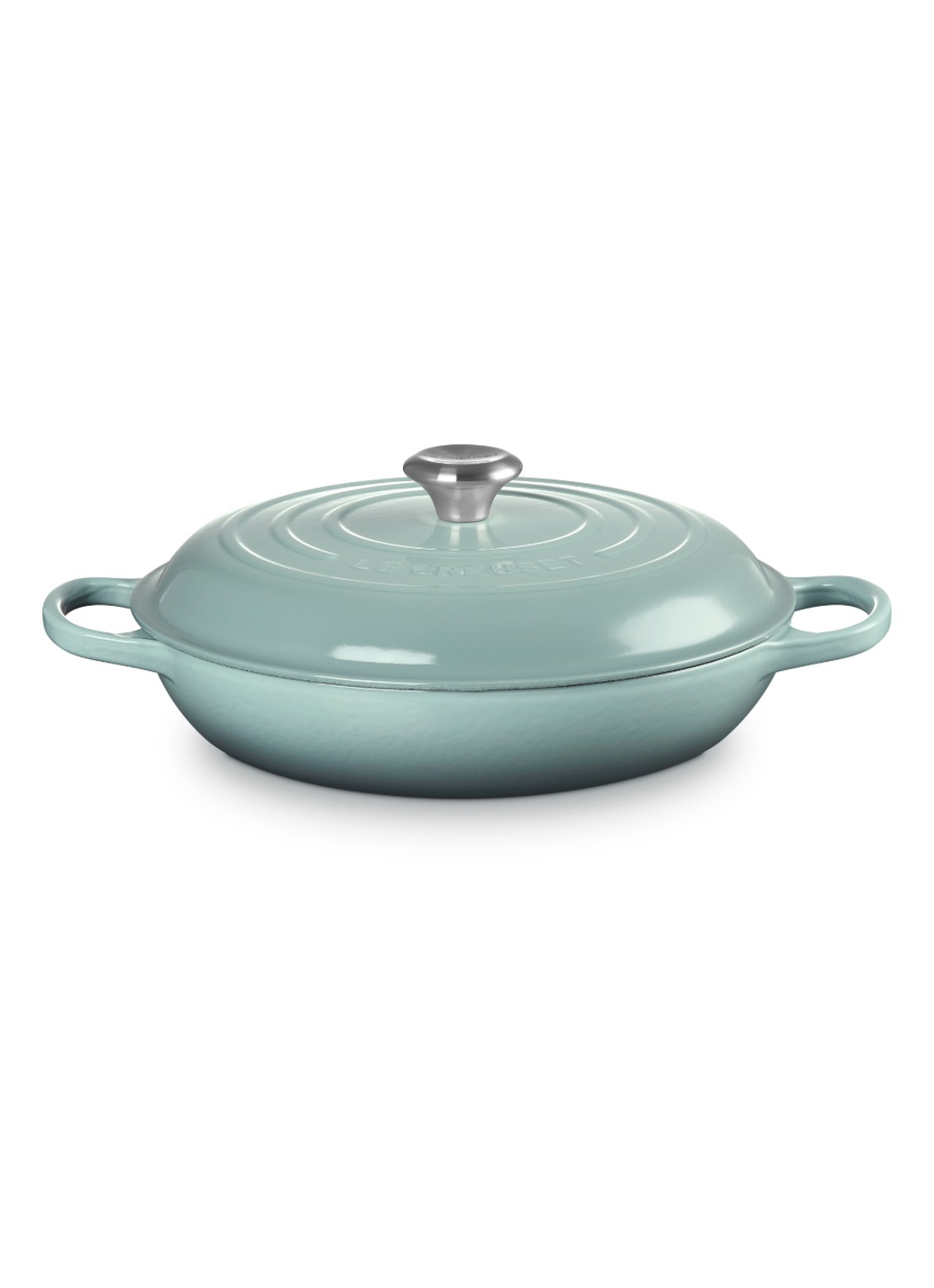 Le Creuset Campagnard braadpan  Ø30 cm - voorkant zeegroen