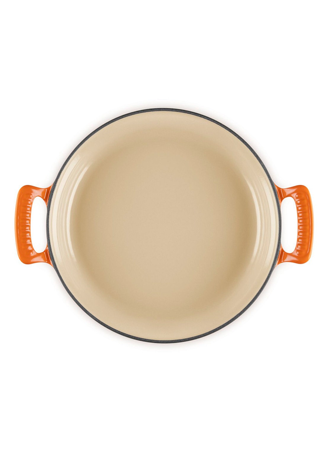 Le Creuset Campagnard Modern Heritage braadpan 28 cm - detail 3 oranjerood