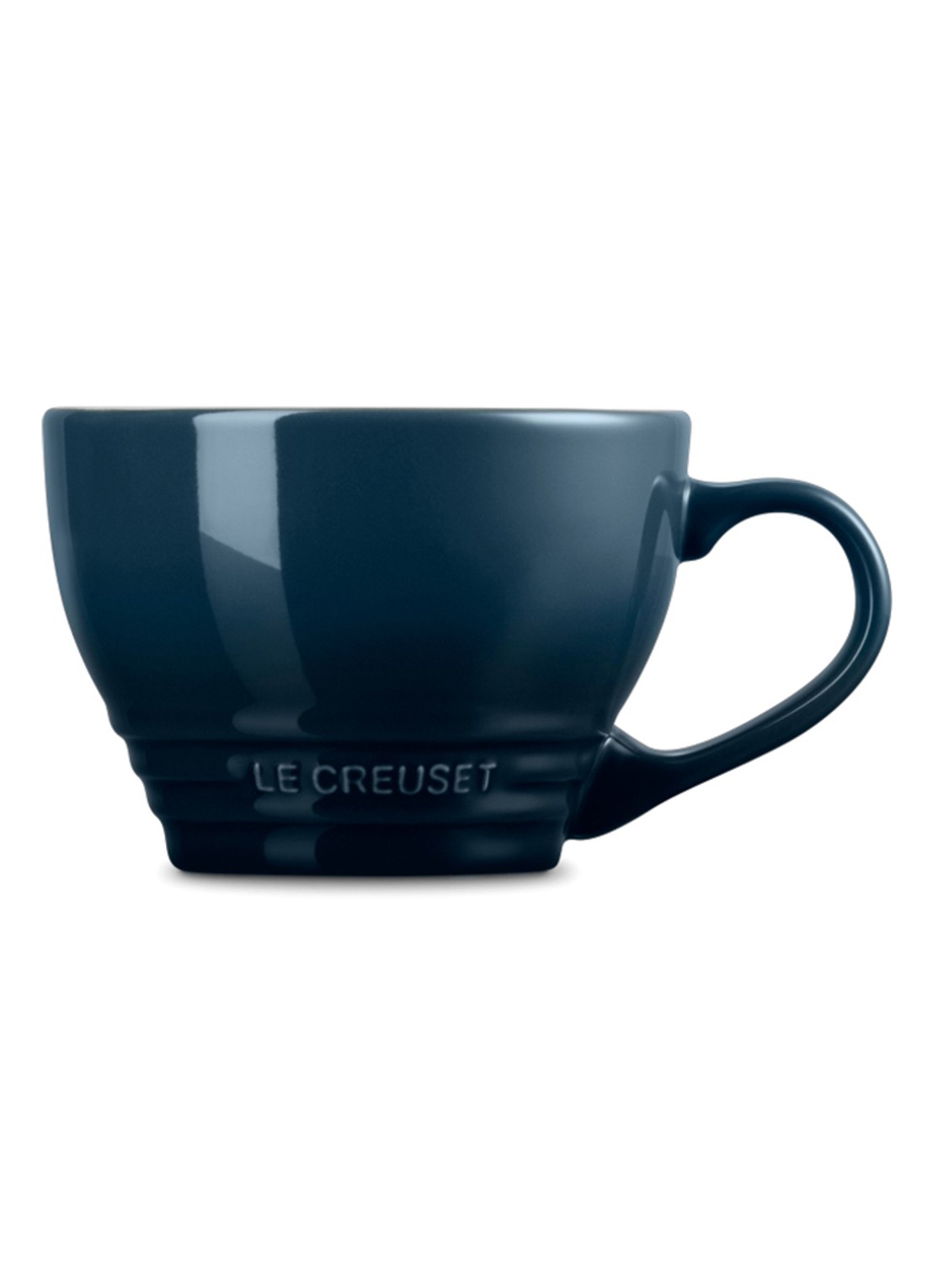 Le Creuset Cappuccino mok 40 cl - achterkant 4 donkerblauw