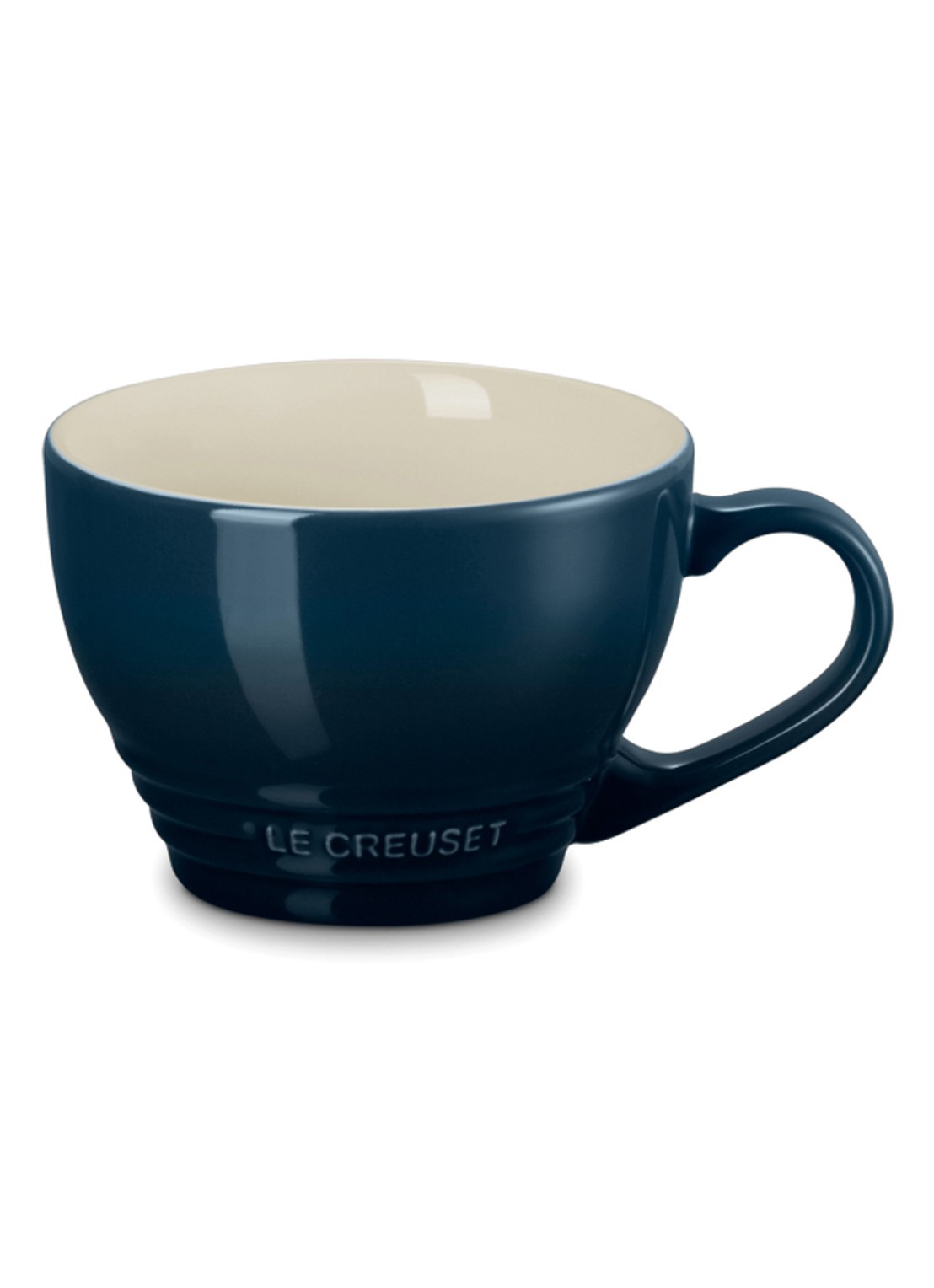 Le Creuset Cappuccino mok 40 cl - voorkant 2 donkerblauw