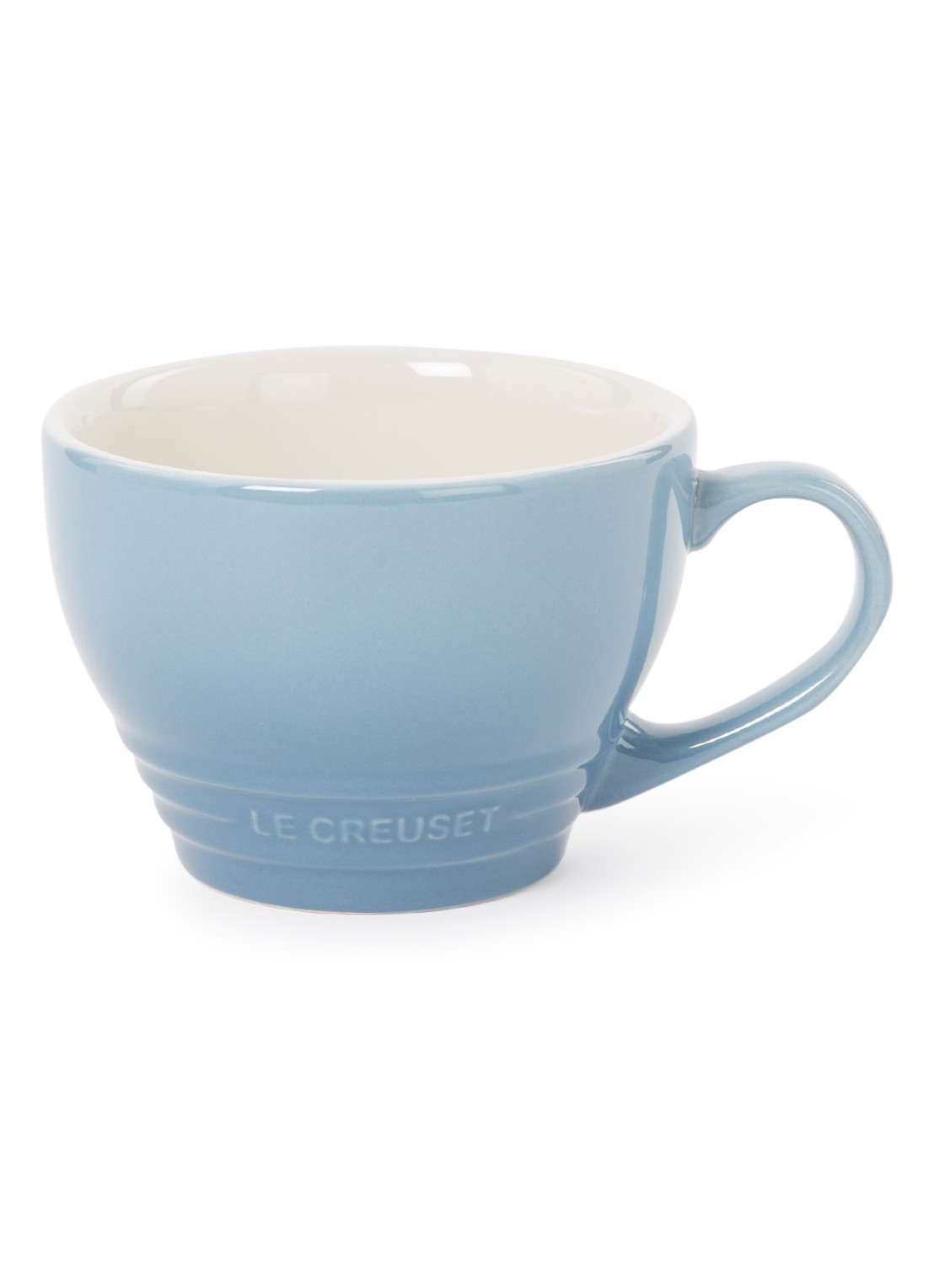 Le Creuset Cappuccino mok 40 cl - voorkant chambray / blauw