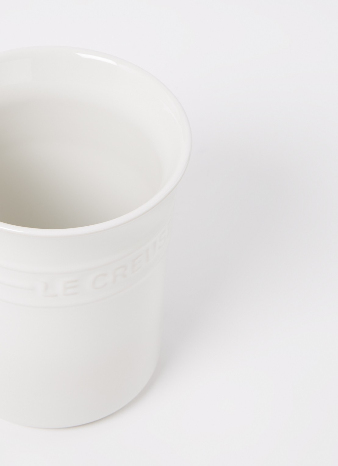 Le Creuset Classic spatelpot 1 liter - voorkant 2 white / wit