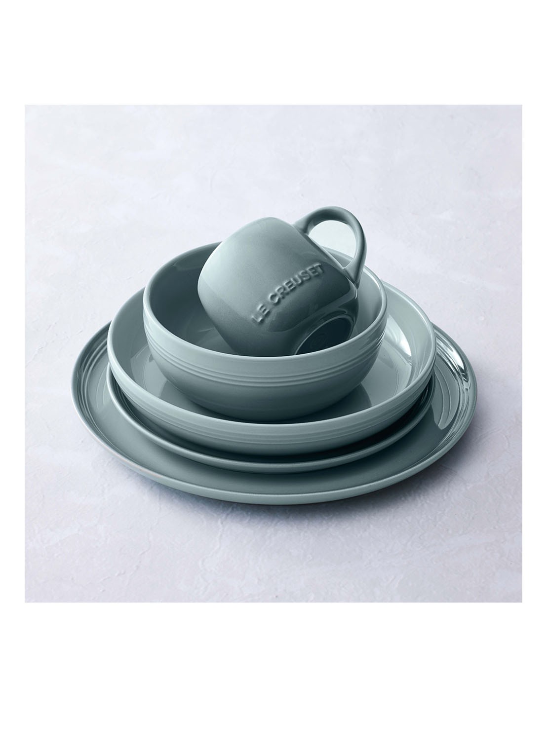 Le Creuset Coupe Sea Salt diep bord ø22 cm - detail 7 sea salt / lichtgroen