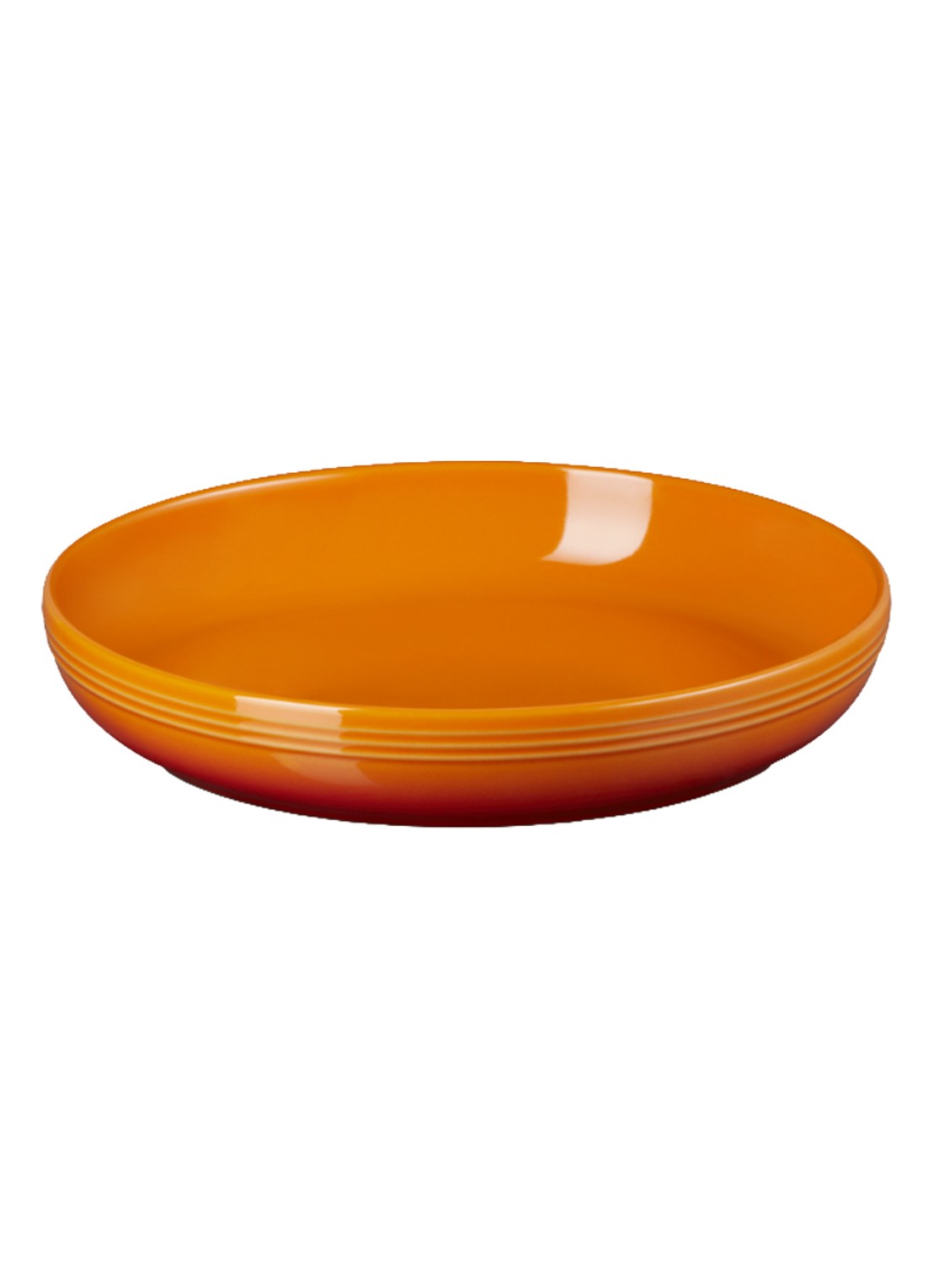 Le Creuset Diep bord 22 cm - voorkant oranjerood