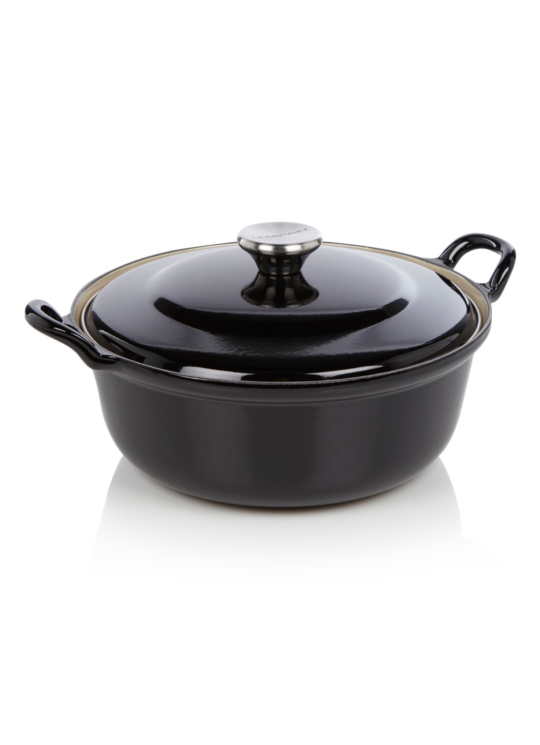 Le Creuset Faitout braad-/stoofpan Ø24 cm - voorkant ebbenzwart / zwart