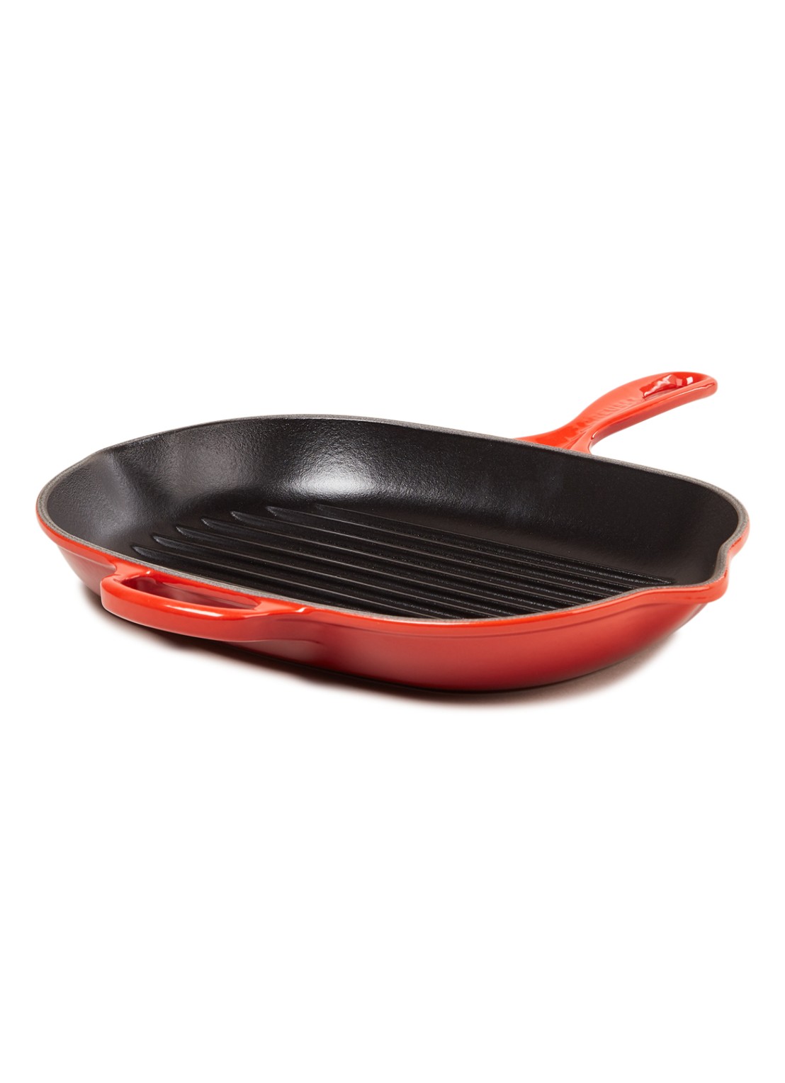 Le Creuset Grillpan ovaal 32 cm  - voorkant 2 kersenrood / rood