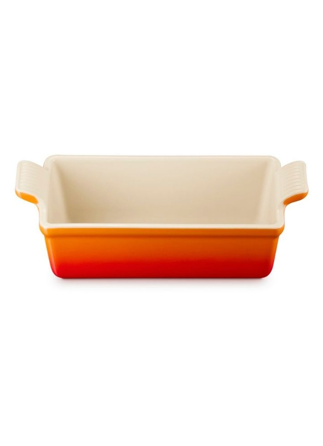 Le Creuset Heritage bakvorm 23 cm - achterkant 3 oranjerood