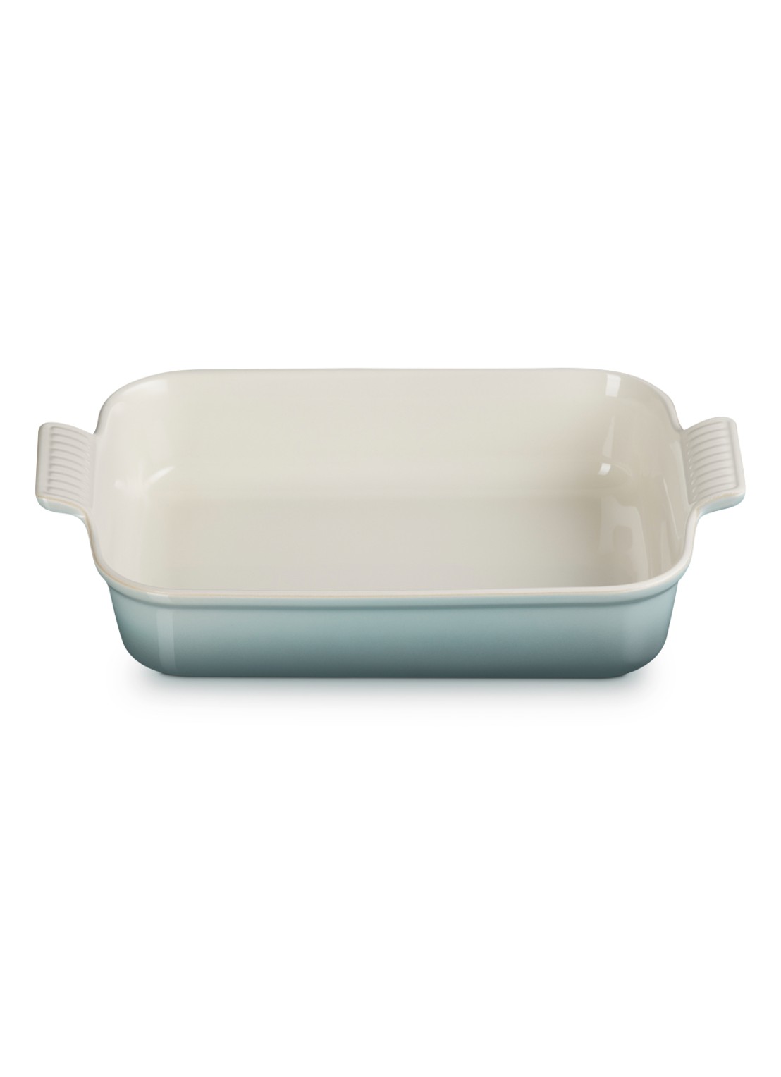 Le Creuset Heritage ovenschaal 32 cm - detail zeegroen