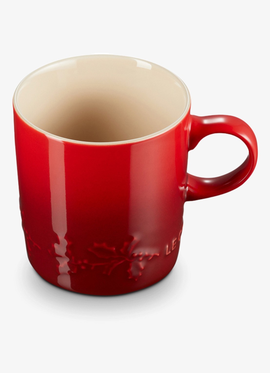 Le Creuset Holly mok 35 cl - voorkant 3 donkerrood