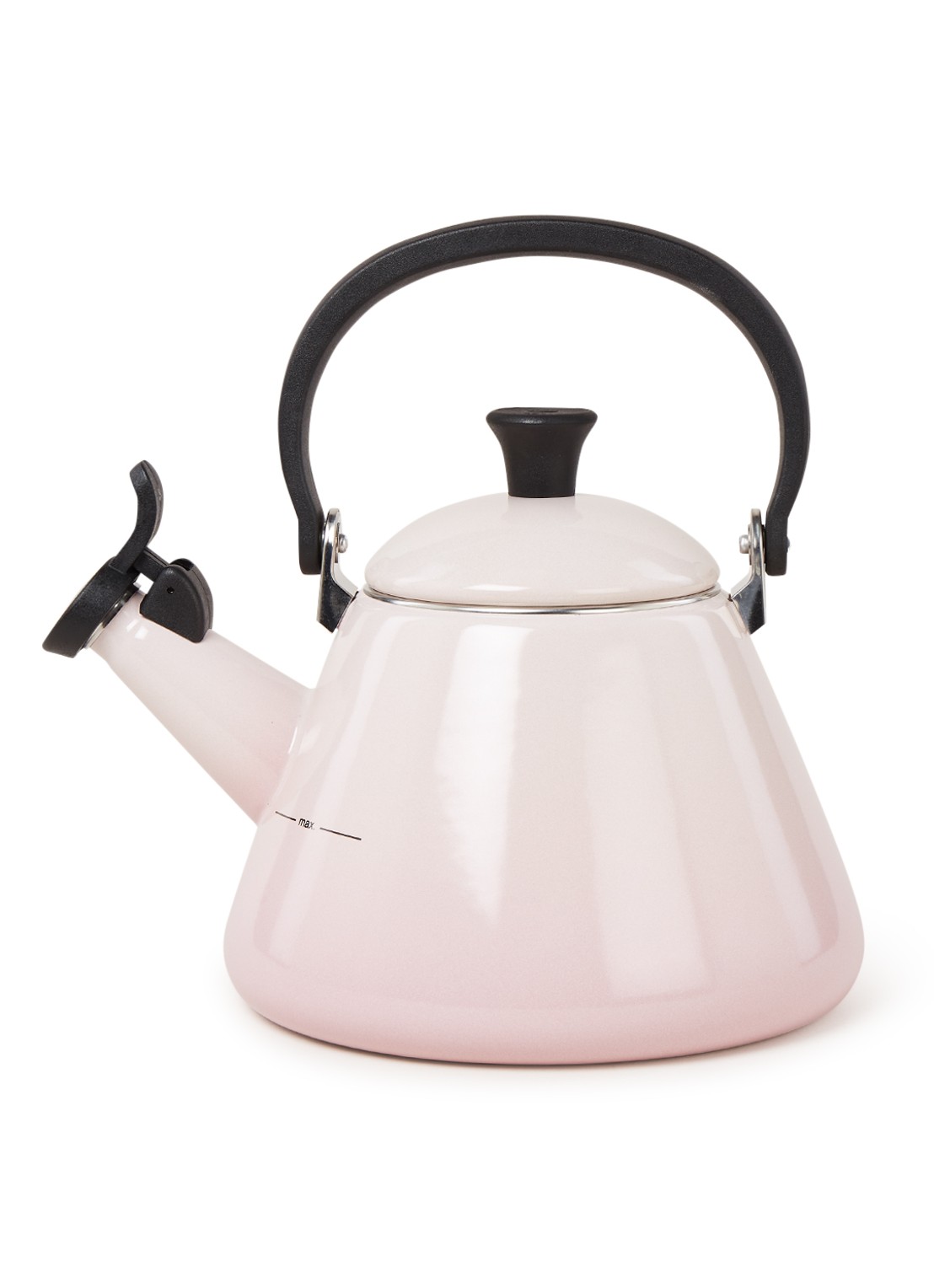 Le Creuset Kone fluitketel 1,6 liter - voorkant 2 shell pink / roze