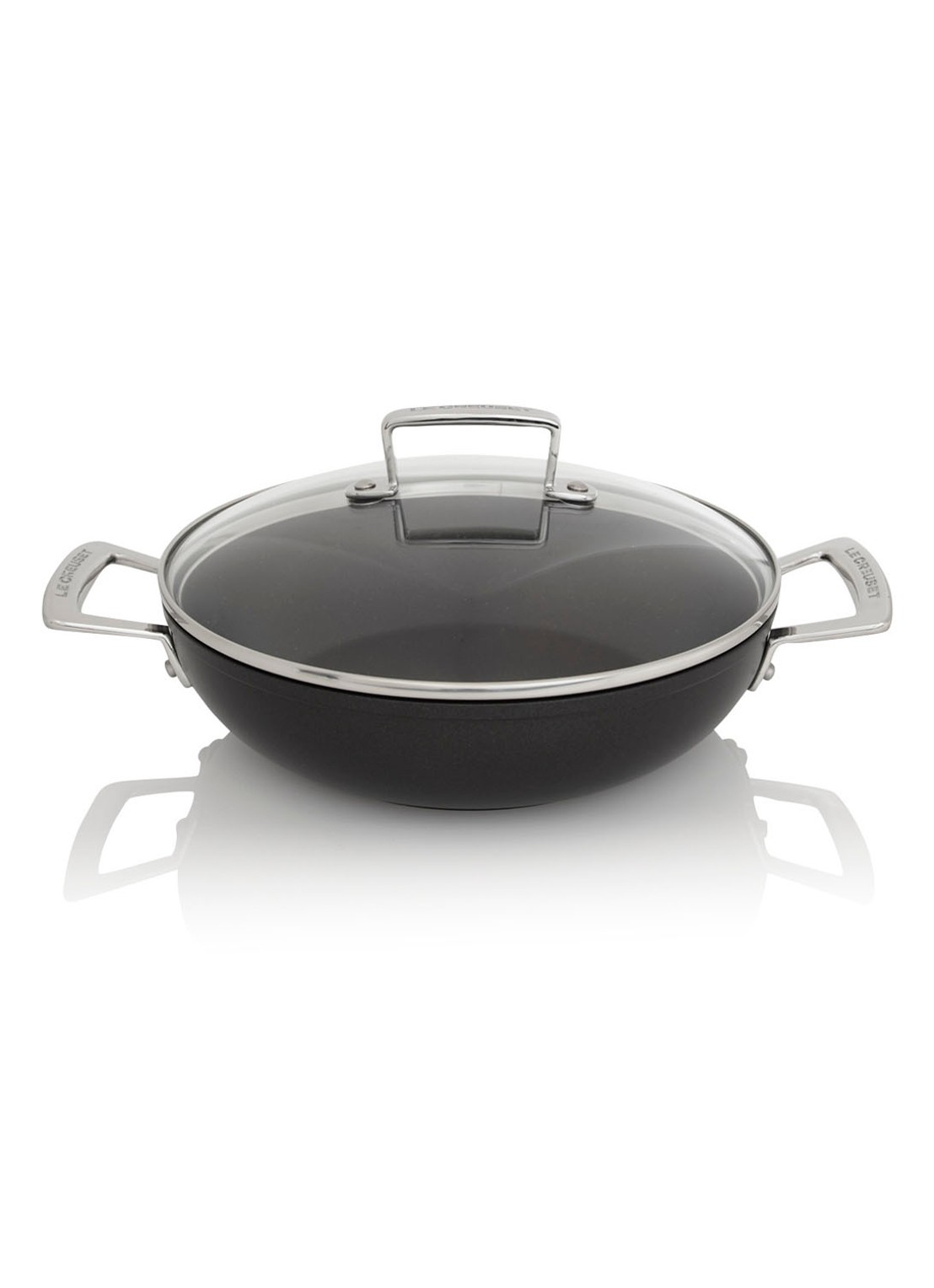 Le Creuset Les Forgées sauteerpan Ø24 cm - voorkant zwart
