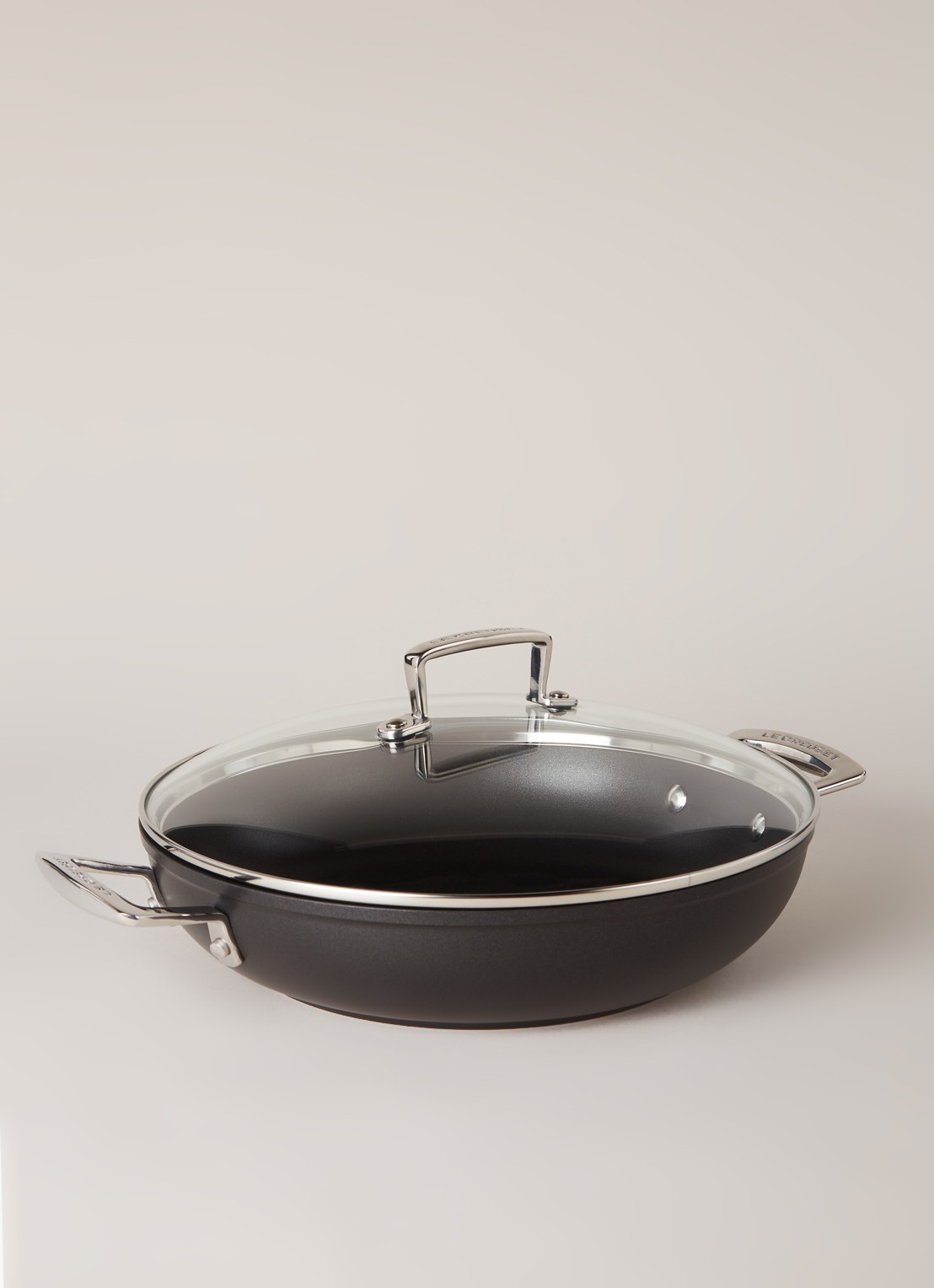 Le Creuset Les Forgées sauteerpan Ø28 cm - voorkant 2 zwart