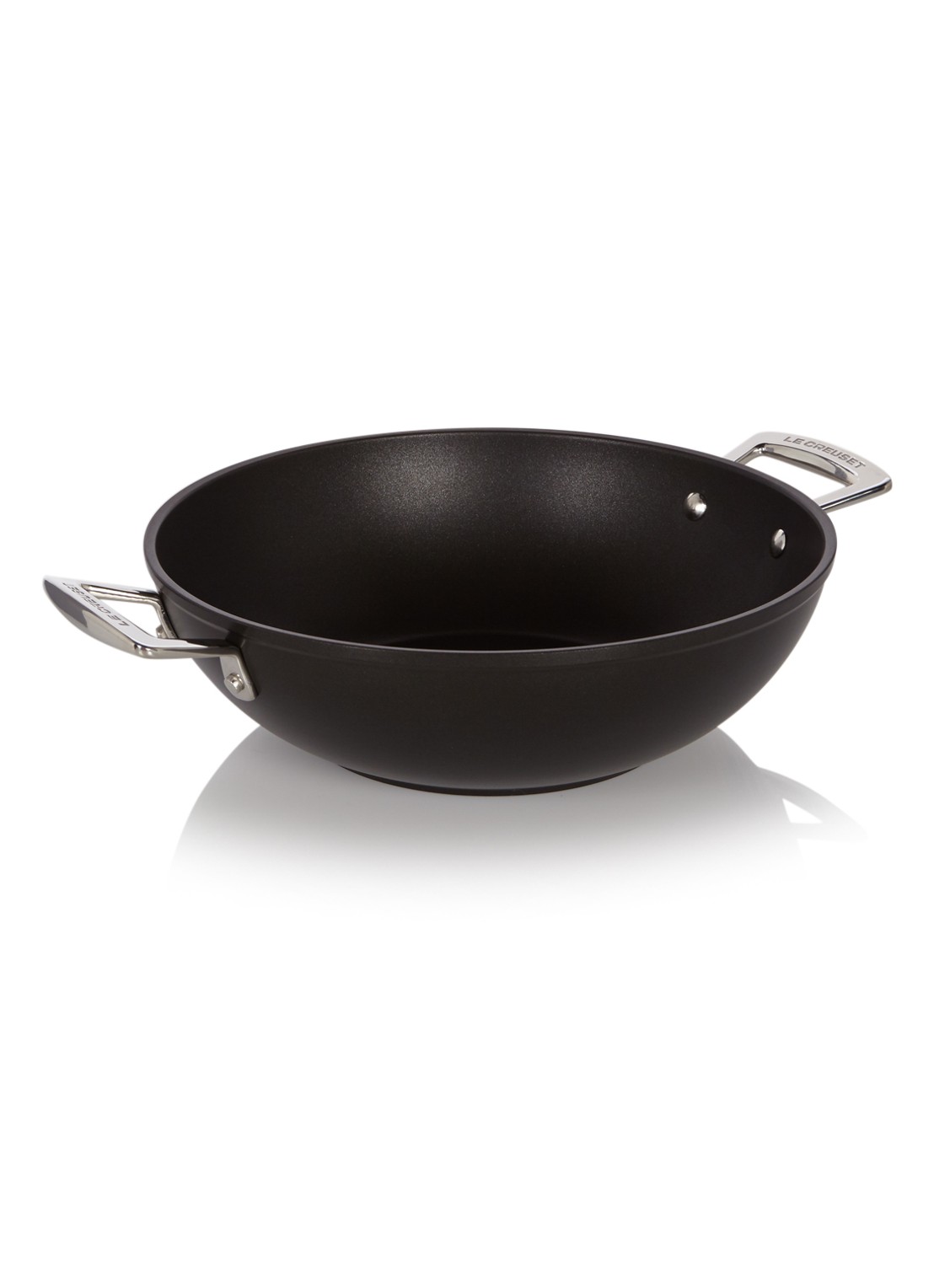 Le Creuset Les Forgées wokpan Ø28 cm - voorkant zwart