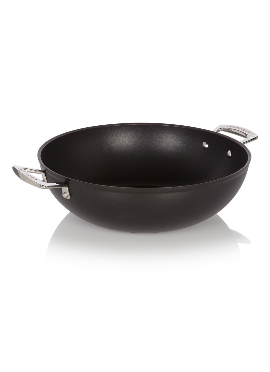 Le Creuset Les Forgées wokpan Ø32 cm - voorkant zwart