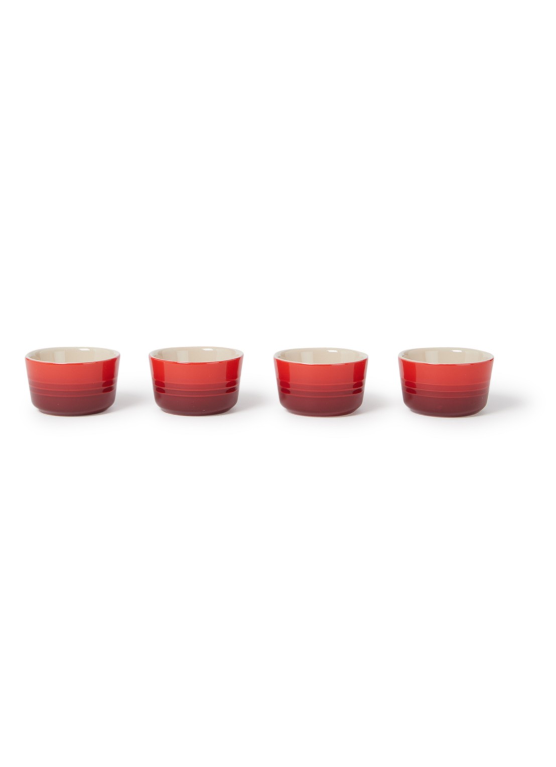 Le Creuset Mini ramekin 7,2 cm set van 4 - voorkant kersenrood / rood