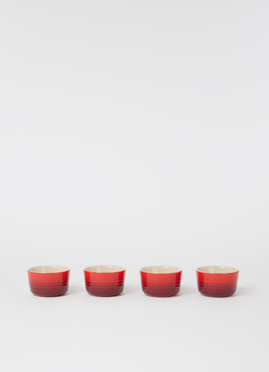 Le Creuset Mini ramekin 7,2 cm set van 4 - voorkant 2 kersenrood / rood