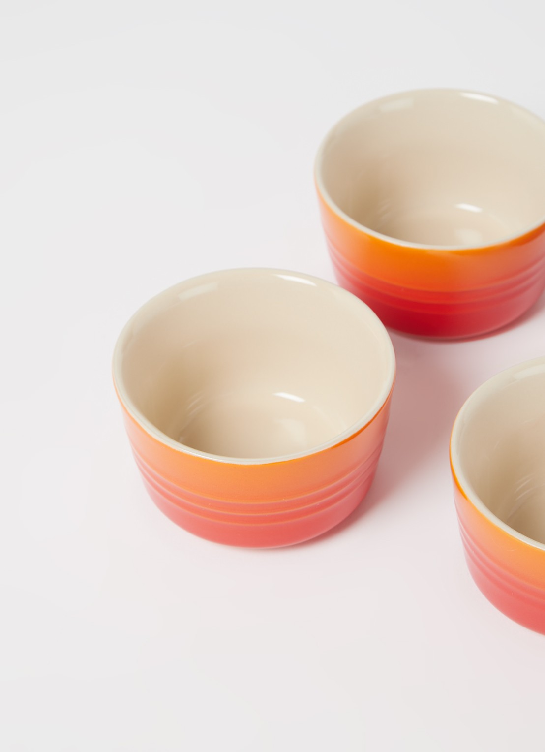 Le Creuset Mini ramekin 7,2 cm set van 4 - detail 3 oranjerood / oranje