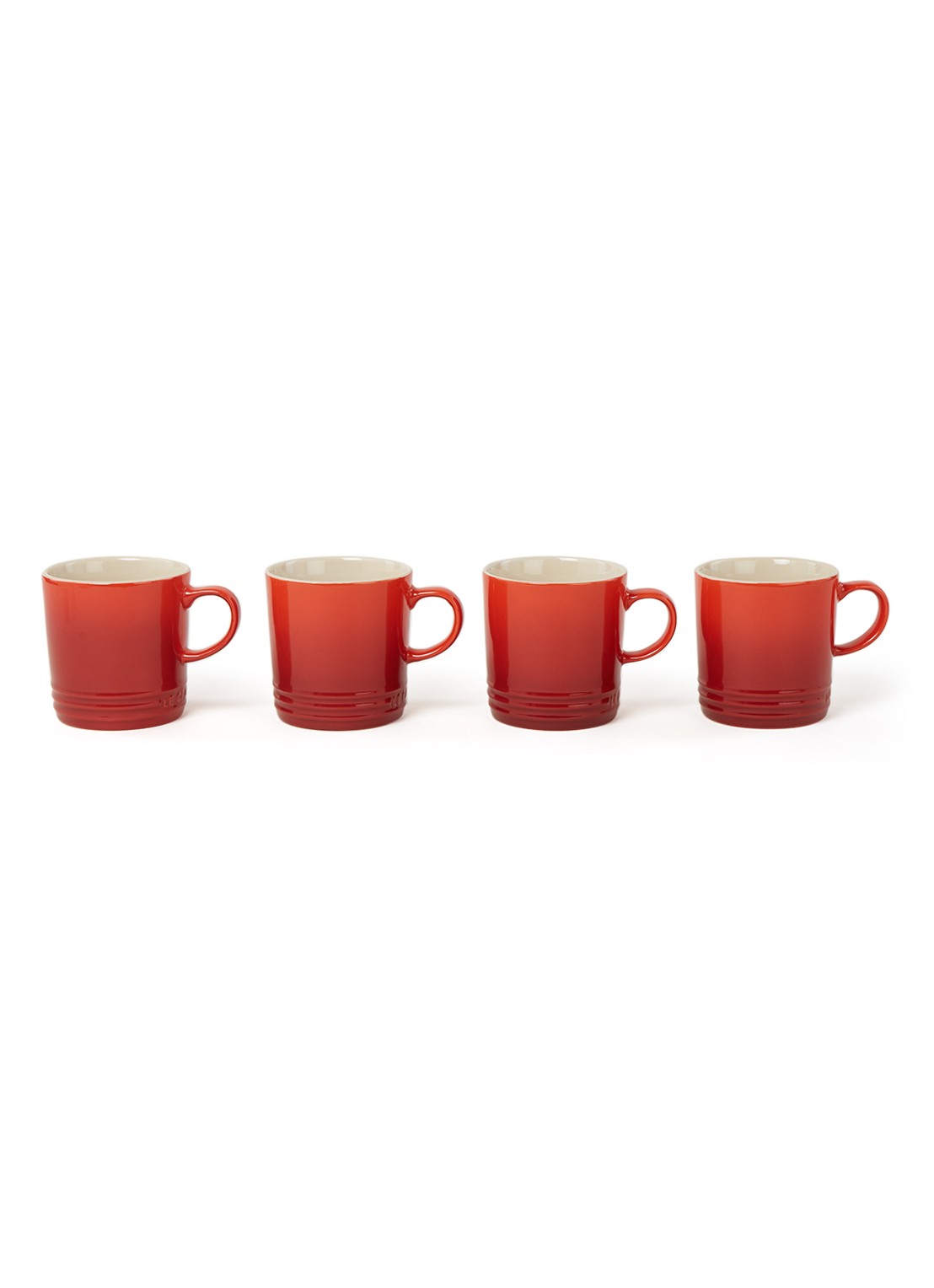 Le Creuset Mok 35 cl set van 4 - voorkant kersenrood / rood