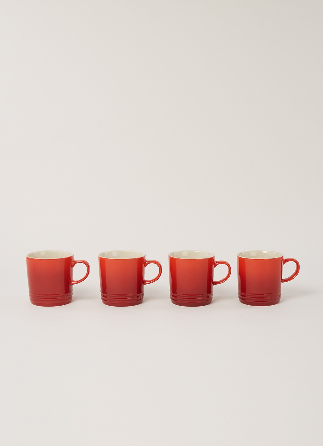 Le Creuset Mok 35 cl set van 4 - voorkant 2 kersenrood / rood