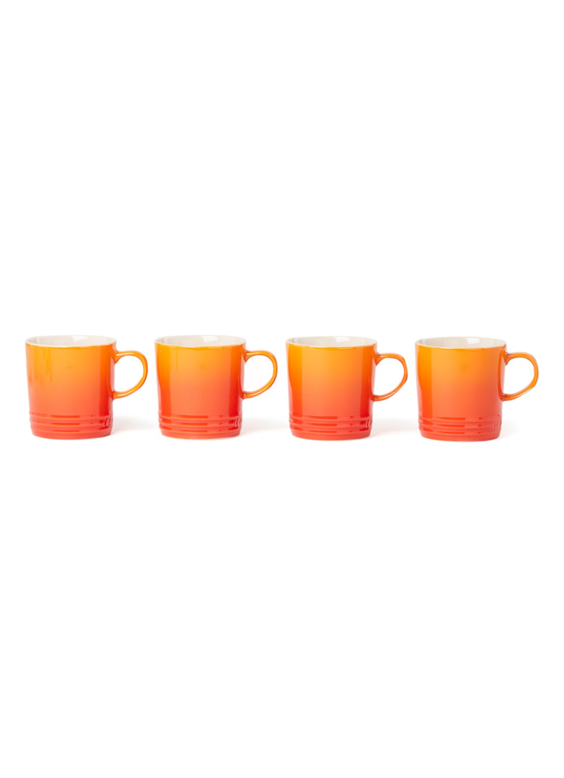 Le Creuset Mok 35 cl set van 4 - voorkant oranjerood / oranje
